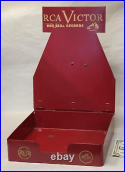 RCA Victor 78/33 rpm Red Seal RECORD STORE DISPLAY vtg Metal Sign Rack 10or 12