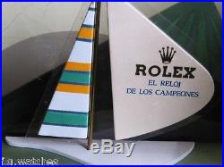 ROLEX VINTAGE WATCH STORE DISPLAY WOOD AND FABRIC SEAWORLD MOTIF 780x400x240 mm