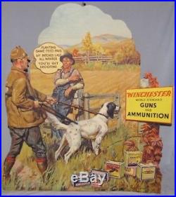 Rare 1930's WINCHESTER Guns & Ammunition DIE-CUT STORE DISPLAY Philip R. Goodwin