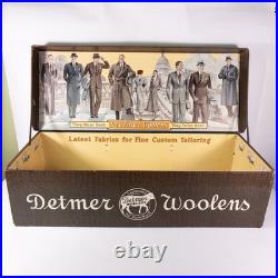 Rare 1930s DETMER WOOLENS Store Display Salesman Box Case US Capitol 27.5 Vtg