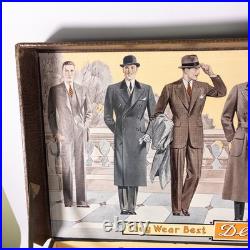 Rare 1930s DETMER WOOLENS Store Display Salesman Box Case US Capitol 27.5 Vtg