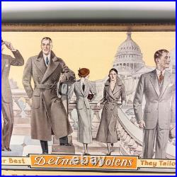 Rare 1930s DETMER WOOLENS Store Display Salesman Box Case US Capitol 27.5 Vtg