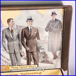 Rare 1930s DETMER WOOLENS Store Display Salesman Box Case US Capitol 27.5 Vtg