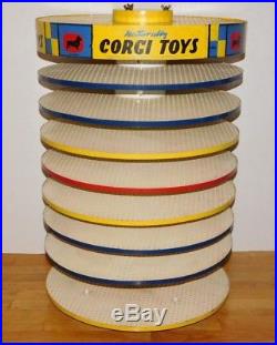 Rare 1960's Vtg CORGI Toys Revolving Carousel Counter Store Display Die-Cast Car