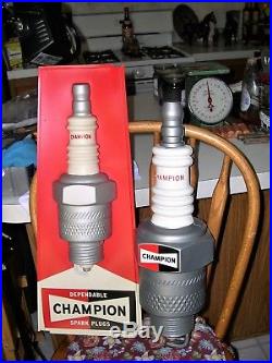 Rare 70's Large Vintage Plastic Champion Spark Plug Store Display & 3-D Sign