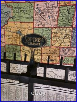 Rare Find Neck Tie Vintage Superba Cravats Display Stand Store Advertising 40's