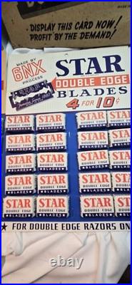 Rare Pair Vintage Star Blade NOS Store Display Variant 4 for 10 Cents Full