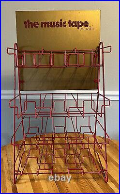 Rare Record Store Display CAPITOL The Music Tape Cassette Rack/Holder Vintage