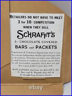 Rare SCHRAFFT'S Chocolate Candy Bar Vintage Cardboard Store Display CHEF