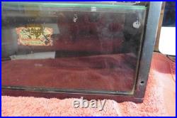 Rare Sealpacker Chief Store Display Vintage Glass And Wood Box 18 1/2 ×6