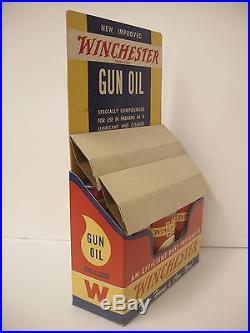 Rare Store Display 6 Winchester gun oil Tins in Original Cardboard Display Ex