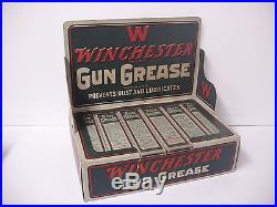 Rare Store Display one dozen winchester Gun Grease in Tubes cardboard Display Ex