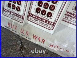 Rare Vintage 1940s Parke-Davis Vitamins General Store Cardboard Display Sign