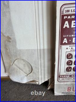 Rare Vintage 1940s Parke-Davis Vitamins General Store Cardboard Display Sign