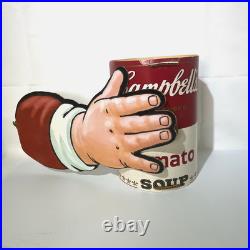 Rare Vintage 1950's Campbell's Tomato soup Santa Hand Cardboard Store Display