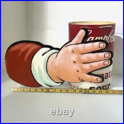 Rare Vintage 1950's Campbell's Tomato soup Santa Hand Cardboard Store Display