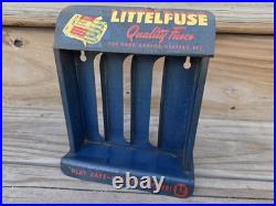 Rare Vintage Antique Littelfuse Metal Countertop Display Automotive Fuse Rack