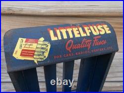 Rare Vintage Antique Littelfuse Metal Countertop Display Automotive Fuse Rack