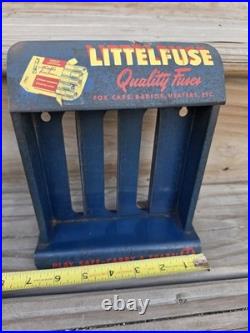 Rare Vintage Antique Littelfuse Metal Countertop Display Automotive Fuse Rack