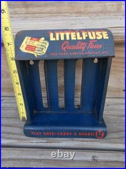 Rare Vintage Antique Littelfuse Metal Countertop Display Automotive Fuse Rack