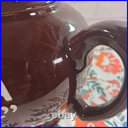 Rare Vintage Banquet Tea Oversized Store Display Brown Glazed Teapot
