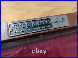 Rare Vintage Buck Knives Countertop Display Wood Case General Store Advertising