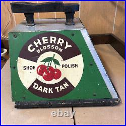 Rare Vintage Cherry Blossom Shoe Polish Advertising Display Stand