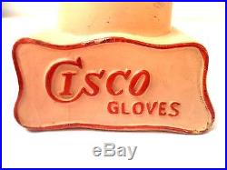 Rare Vintage Cisco Gloves Advertisement Glove Hand Mannequin Store Display