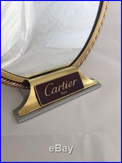 Rare Vintage Classic Cartier Paris Mirror Rose Gold Bronze Silver France