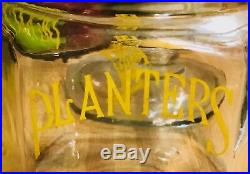 Rare Vintage Hexagon Planters Peanuts Glass Jar Store Display 1936 Great Shape