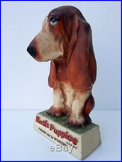 Rare Vintage Hush Puppies shoes Advertising Store Display 14 tall, Plaster, dog