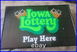 Rare Vintage IOWA Lottery Lighted Advertising Sign. Works