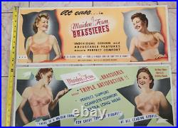 Rare Vintage Maidenform Bra Store Advertisement 1940s DISPLAY DOUBLE SIDED