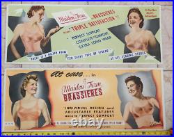 Rare Vintage Maidenform Bra Store Advertisement 1940s DISPLAY DOUBLE SIDED