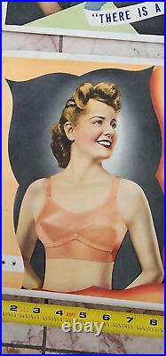 Rare Vintage Maidenform Bra Store Advertisement 1940s DISPLAY DOUBLE SIDED