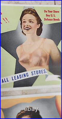 Rare Vintage Maidenform Bra Store Advertisement 1940s DISPLAY DOUBLE SIDED