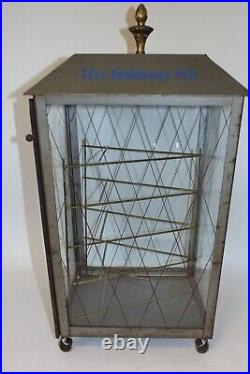 Rare Vintage Mrs. Robbinson's Pies Display Case, Holds 5, Glass & Metal, 26.5h