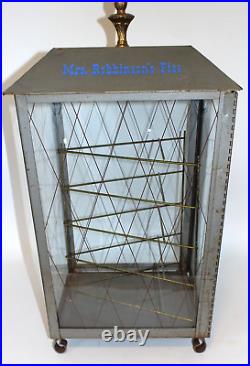 Rare Vintage Mrs. Robbinson's Pies Display Case, Holds 5, Glass & Metal, 26.5h