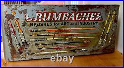 Rare Vintage Original GRUMBACHER 4 Drawer Metal Artist Paint Brush Display Case