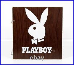 Rare Vintage Playboy Magazine Wood & Metal Wall Mount Store Display Rack