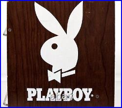 Rare Vintage Playboy Magazine Wood & Metal Wall Mount Store Display Rack