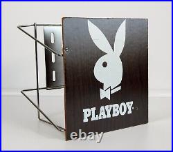 Rare Vintage Playboy Magazine Wood & Metal Wall Mount Store Display Rack