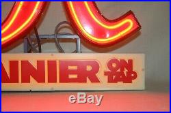 Rare Vintage Rainier Beer On Tap R Neon Light Advertising Store Display Sign