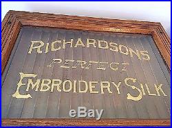 Rare Vintage Richardson Perfect Embroidery Silk Store Counter Display Cabinet