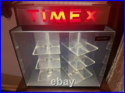 Rare Vintage Timex Electric Watch Display Case Lighted Mechanical Revolving