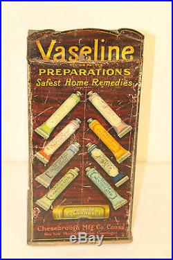 Rare Vintage Tin Vaseline Drug Store Counter Display Cabinet Sign Chesebrough