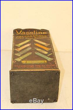 Rare Vintage Tin Vaseline Drug Store Counter Display Cabinet Sign Chesebrough