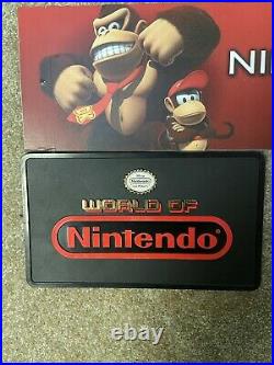 Rare Vintage WORLD OF NINTENDO Store Display Sign 12x7 Plastic 2 Sided