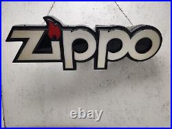 Rare Vintage Zippo Lighter Light Sign 9x23 Plastic. Store Display