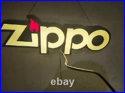 Rare Vintage Zippo Lighter Light Sign 9x23 Plastic. Store Display